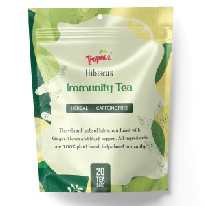 Tropace Organic Immunity Hibiscus Herbal Tea 20 Tea Bags Caffeine Free