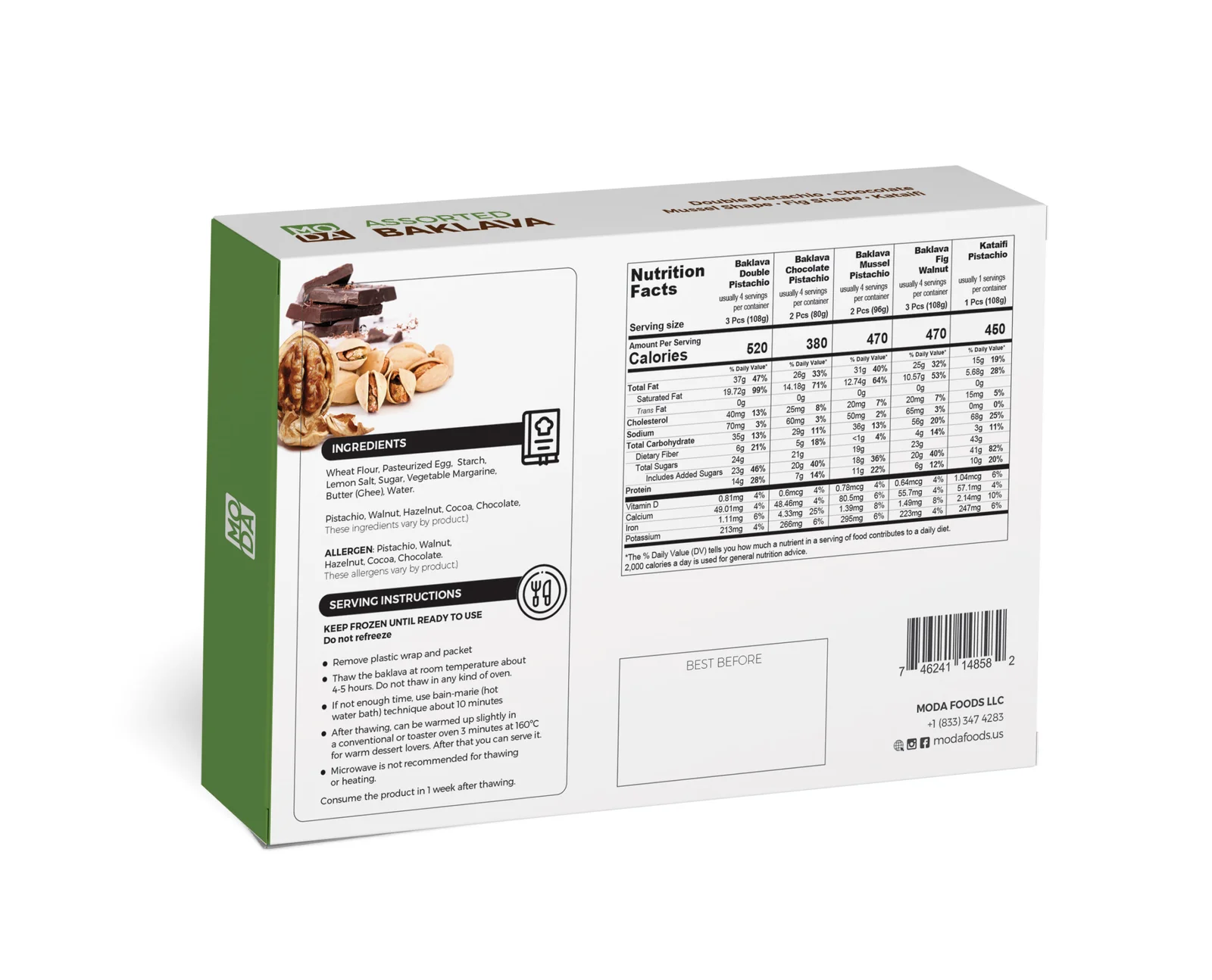Moda Baklava, Assorted, Family Pack, 1.9lbs (860g) - Image 3