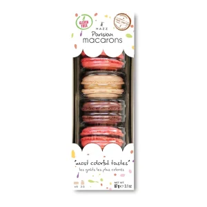 Hazz Parisian Macaron, Like 2 (Chocolate-Raspberry-Vanilla), 6pcs, 3.1oz (87g)