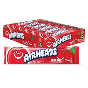 Airheads Candy, Cherry Flavor, Individually Wrapped Full Size Bars, 0.55 Oz Each–Pack of 36