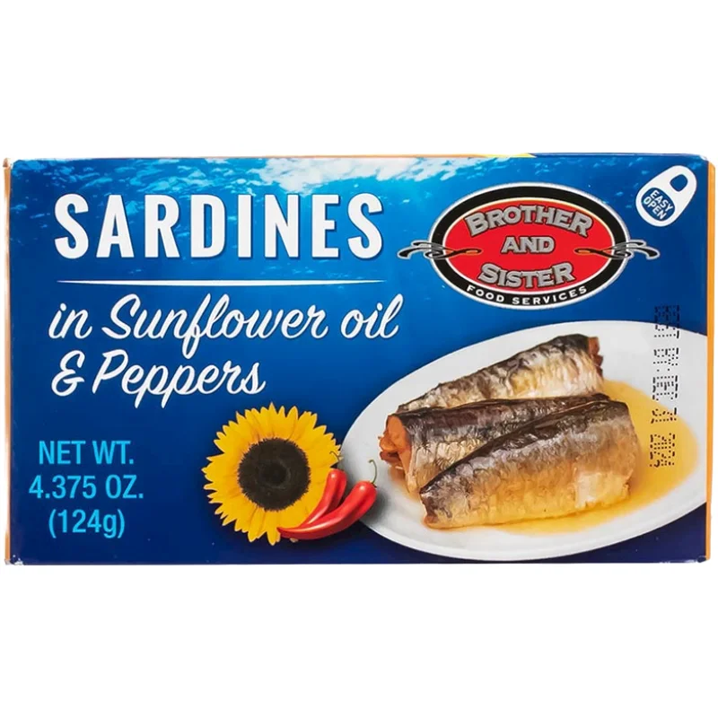 Brother and Sister Sardines in Sunflower Oil with Pepper 124gr - Image 2