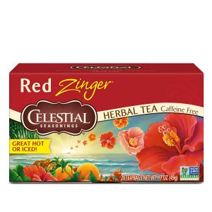Celestial Seasonings Hibiscus Tea Red Zinger Herbal Tea Caffeine Free 20 Tea Bags Pack of 6