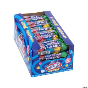 Dubble Bubble Assorted Fruits Gum Balls, 0.64 Oz each, Pack of Count 36