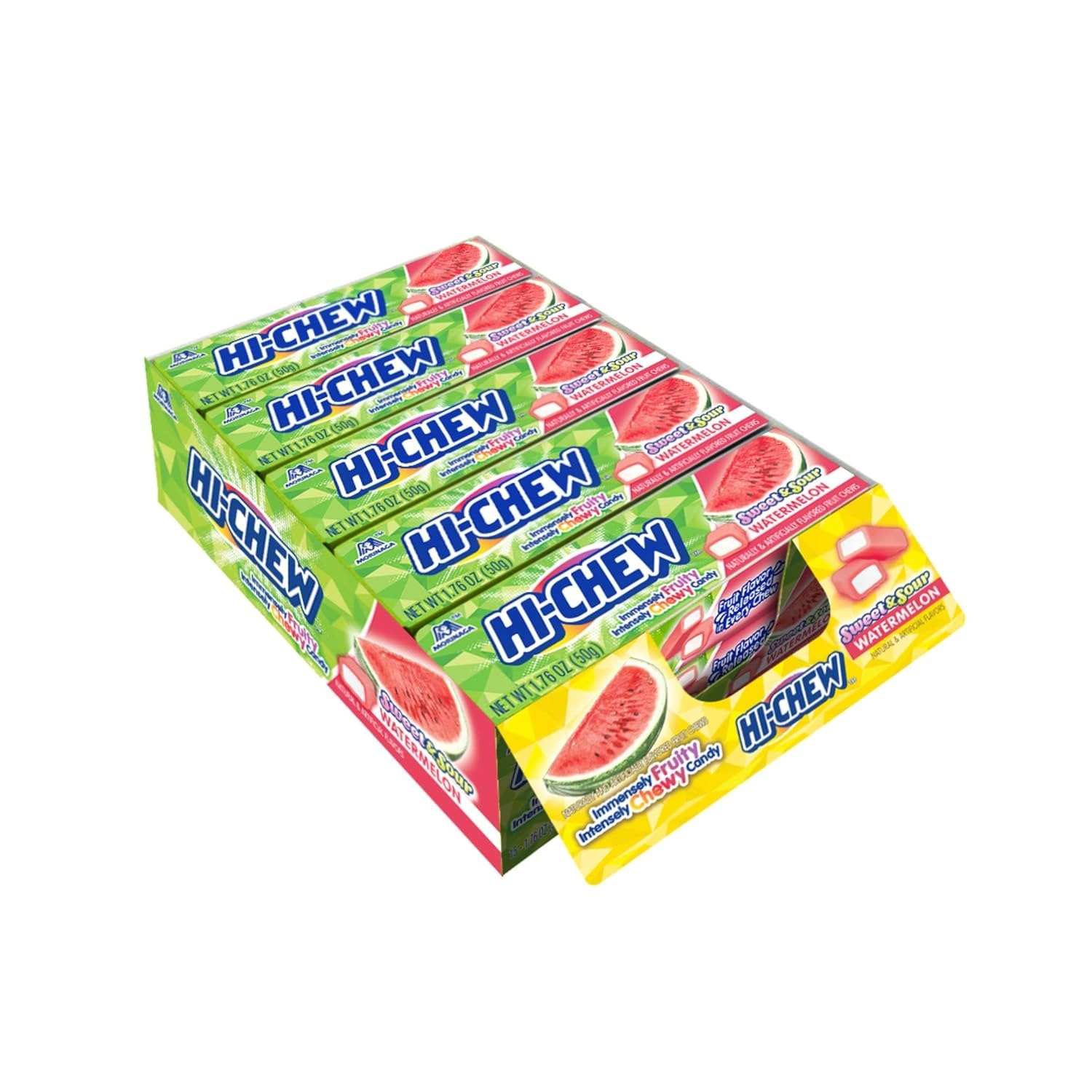 HI-CHEW Chewy Taffy Candy, Watermelon Flavor, 1.76oz each, 15 Count - Image 2