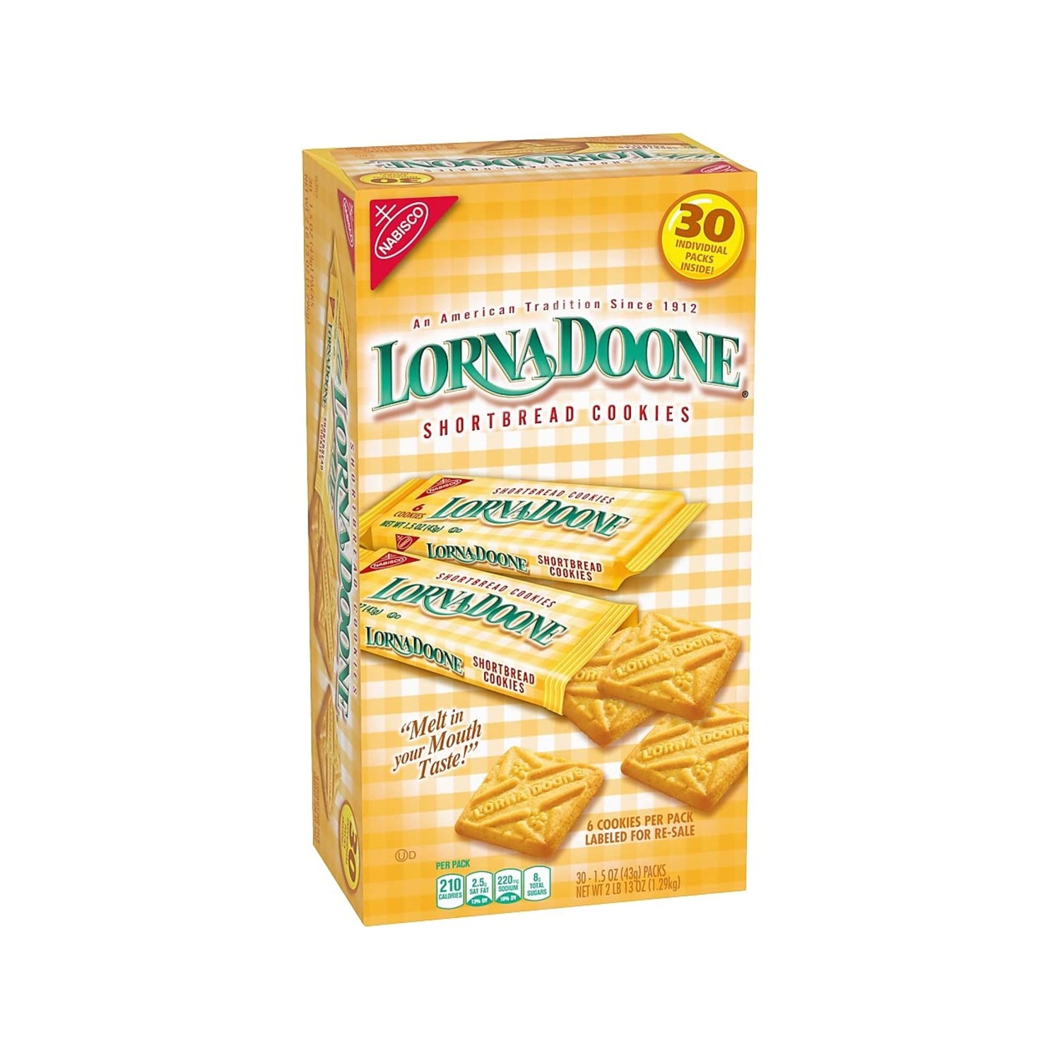 Nabisco Lorna Doone-Shortbread Cookies, 1.5 Oz each, 1 Pack of 30 Count - Image 2