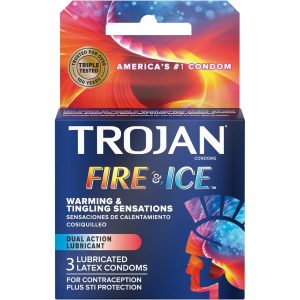 TROJAN Fire & Ice Lubricated Condoms 0.2 Each – 6 Pack