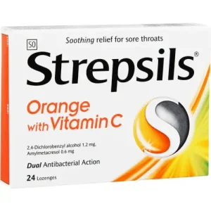 Strepsils Orange With Vitamin C – 24 Lozenges