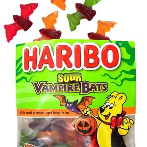 Haribo Halloween Sour Vampire Bats Gummy Candy 4oz 12ct