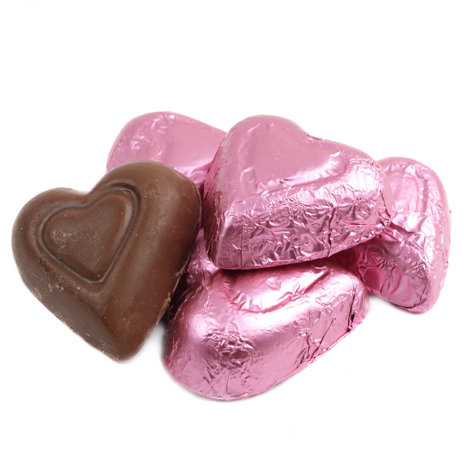 Madelaine Milk Chocolate Foil Mini Pink Hearts 5lb - Image 2