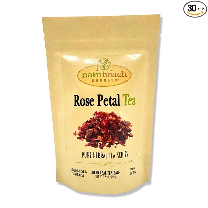 Rose Petal Tea Pure Herbal Tea 100% Natural 30 Tea Bags - Image 2