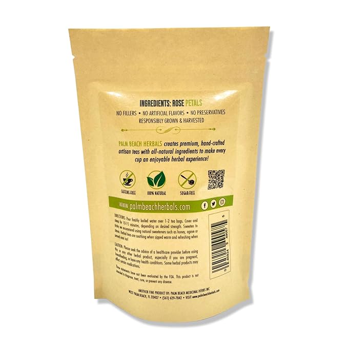 Rose Petal Tea Pure Herbal Tea 100% Natural 30 Tea Bags - Image 3