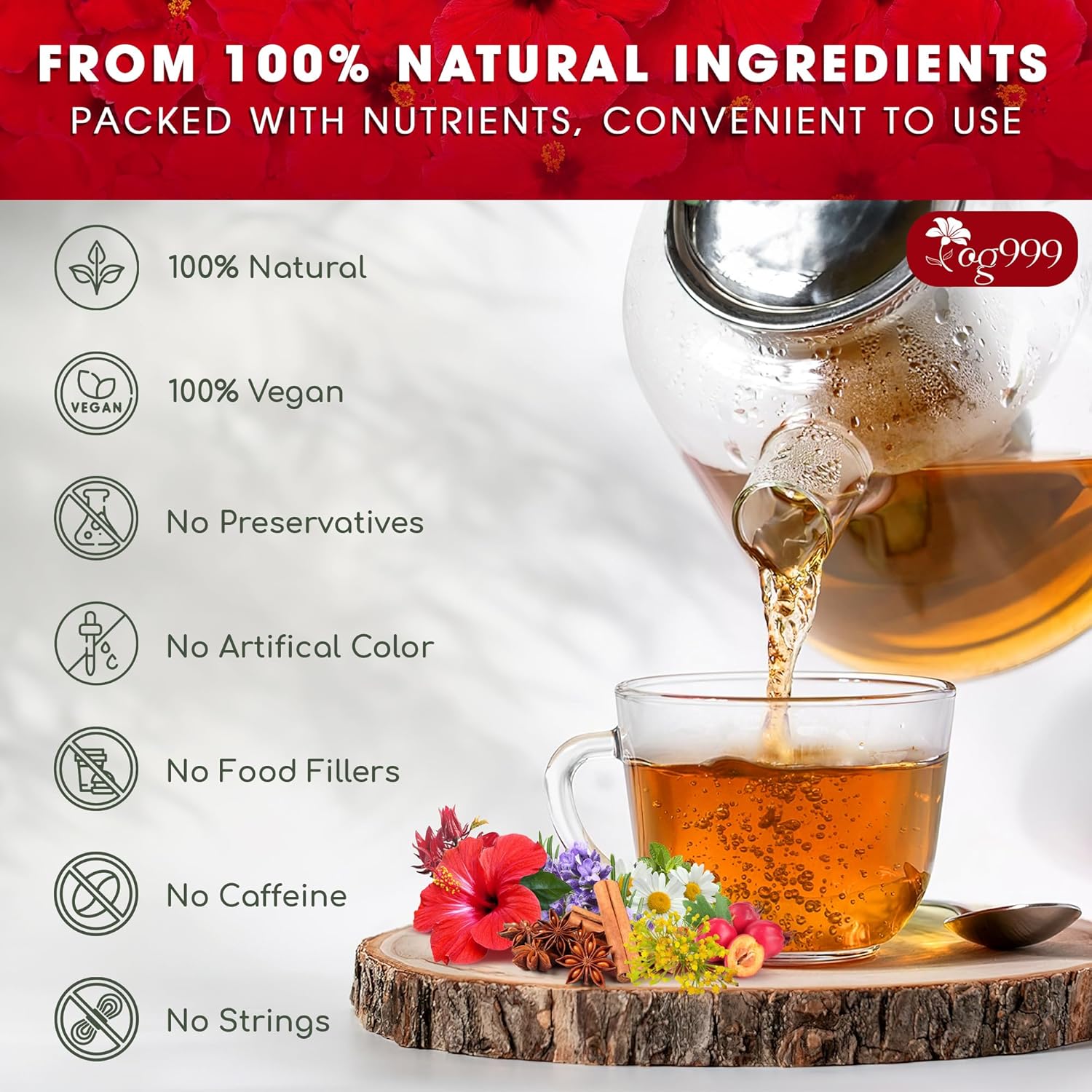 Upgraded Pressure Balance Herbal Tea 40 Tea Bags 3.5 oz Heart Functional Tea Blend of 9 Natural Herbs - Image 5